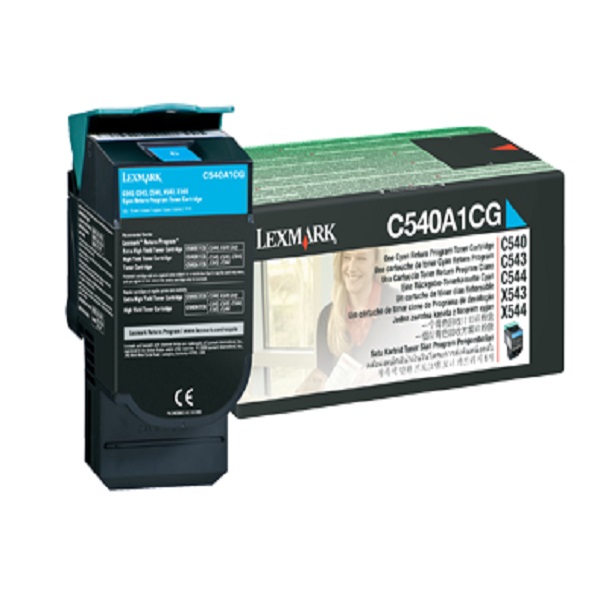 Lexmark C540, C543, C544, C546, X543, X544, X546, X548 Cyan Return Program Toner Cartridge (1,000 Yield)