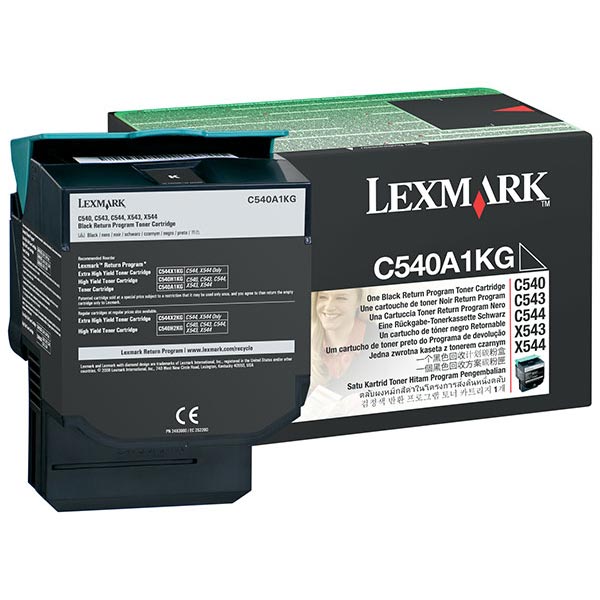 Lexmark C540, C543, C544, C546, X543, X544, X546, X548 Black Return Program Toner Cartridge (1,000 Yield)