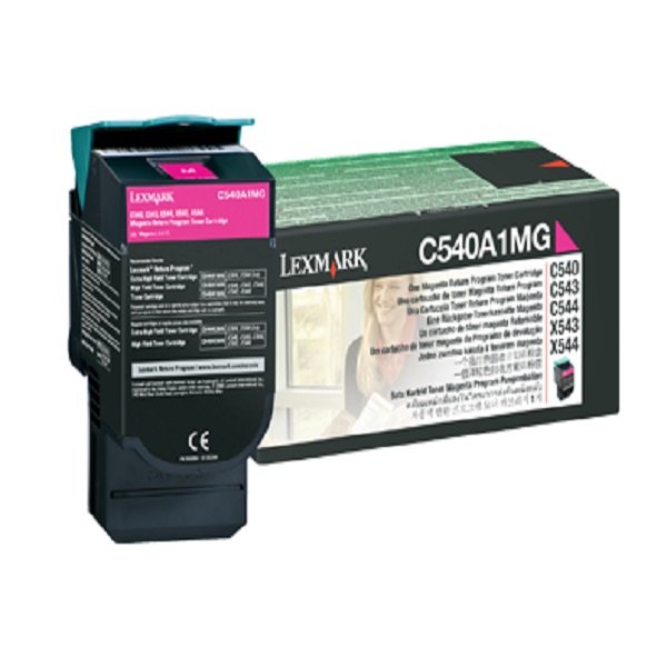 Lexmark C540, C543, C544, C546, X543, X544, X546, X548 Magenta Return Program Toner Cartridge (1,000 Yield)