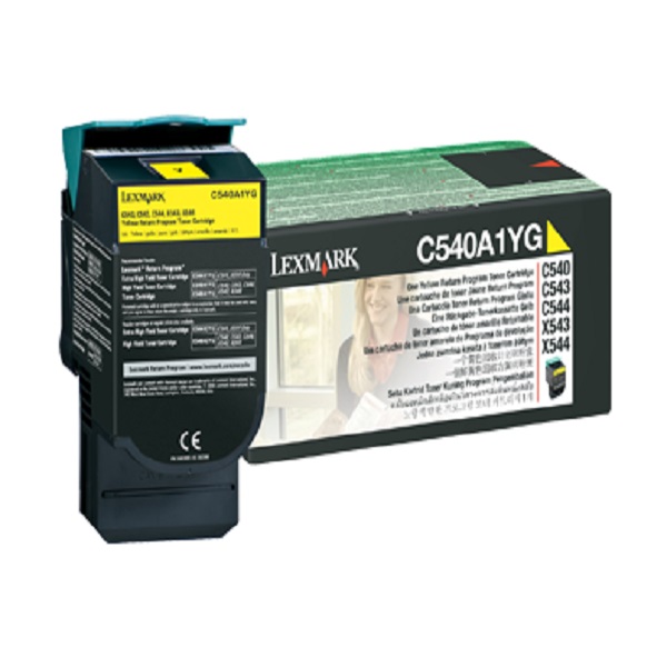 Lexmark C540 C543 C544 C546 X543 X544 X546 X548 Yellow Return Program Toner Cartridge (1000 Yield)