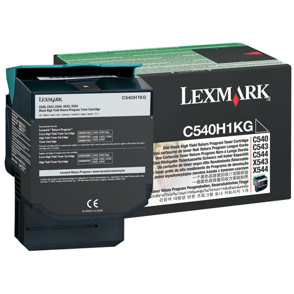Lexmark C540, C543, C544, C546, X543, X544, X546, X548 High Yield Black Return Program Toner Cartridge (2,500 Yield)
