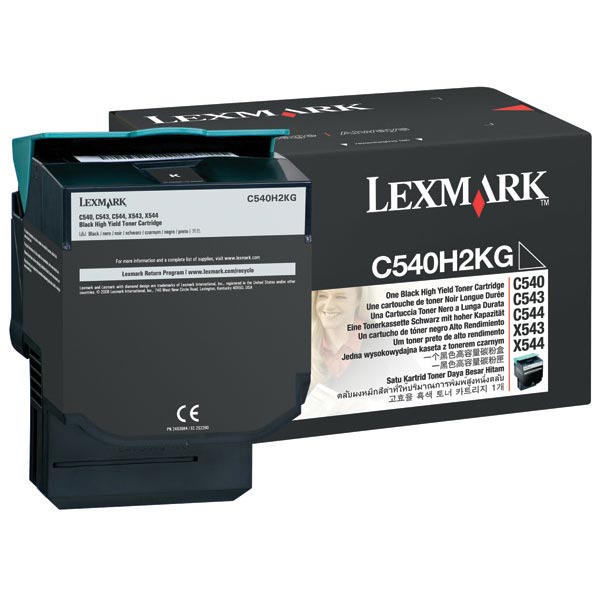 Lexmark C540 C543 C544 C546 X543 X544 X546 X548 High Yield Black Non-Return Program Toner Cartridge (2500 Yield)