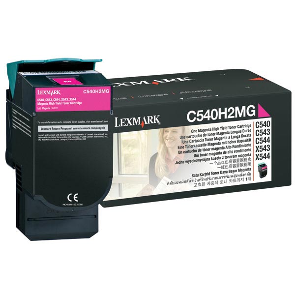 Lexmark C540 C543 C544 C546 X543 X544 X546 X548 High Yield Magenta Non-Return Program Toner Cartridge (2000 Yield)