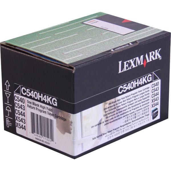 Lexmark C540, C543, C544, C546, X543, X544, X546, X548 High Yield Black Return Program Toner Cartridge for US Government (2,500 Yield) (TAA Compliant Version of C540H1KG)
