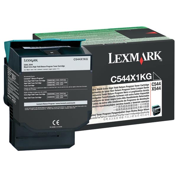 Lexmark C544, X544 Extra High Yield Black Return Program Toner Cartridge (6,000 Yield)