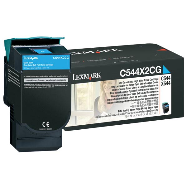 Lexmark C544, C546, X544, X546, X548 Extra High Yield Cyan Non-Return Program Toner Cartridge (4,000 Yield)