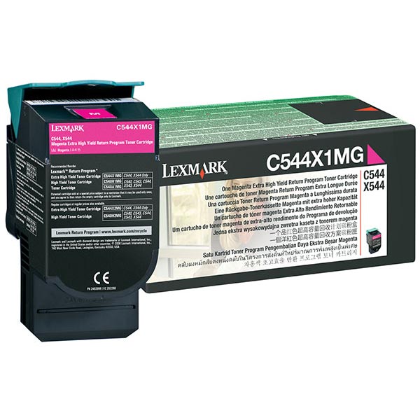 Lexmark C544, C546, X544, X546 Extra High Yield Magenta Return Program Toner Cartridge for US Government (4,000 Yield) (TAA Compliant Version of C544X1MG)