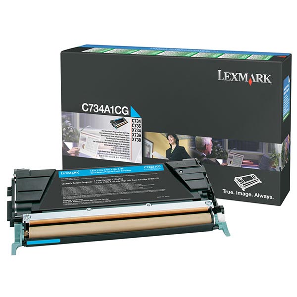 Lexmark C734, C736, X734, X736, X738 Cyan Return Program Toner Cartridge (6,000 Yield)