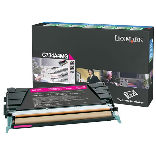 Lexmark C734, C736, X734, X736, X738 Magenta Return Program Toner Cartridge for US Government (6,000 Yield) (TAA Compliant Version of C734A1MG)