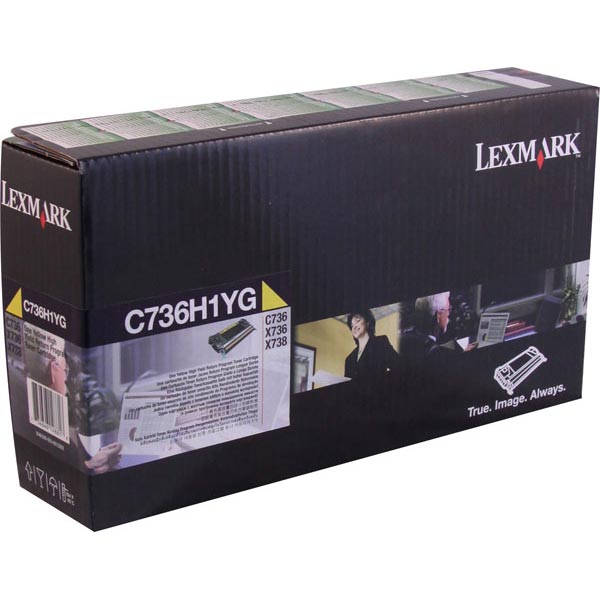 Lexmark C736, X736, X738 High Yield Yellow Return Program Toner Cartridge (10,000 Yield)