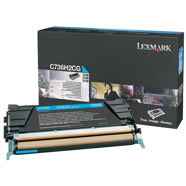 Lexmark C736, X736, X738 High Yield Cyan Non-Return Program Toner Cartridge (10,000 Yield)