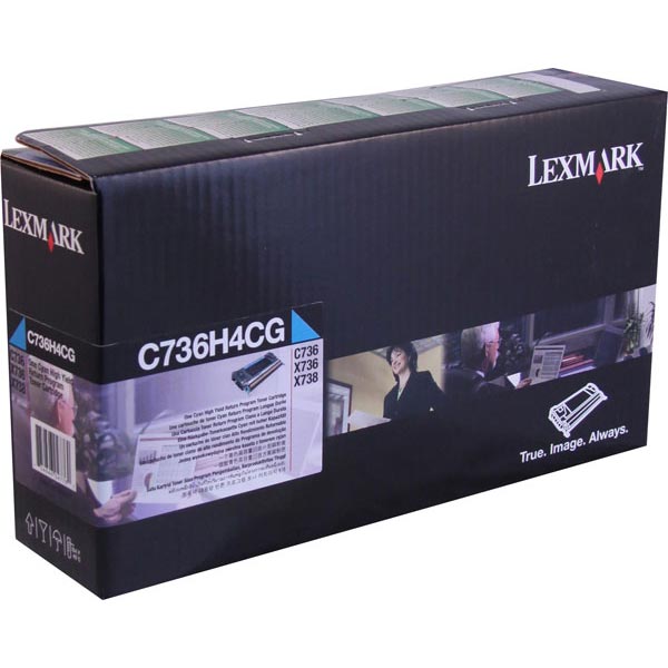 Lexmark C736, X736, X738 High Yield Cyan Return Program Toner Cartridge for US Government (10,000 Yield) (TAA Compliant Version of C736H1CG)
