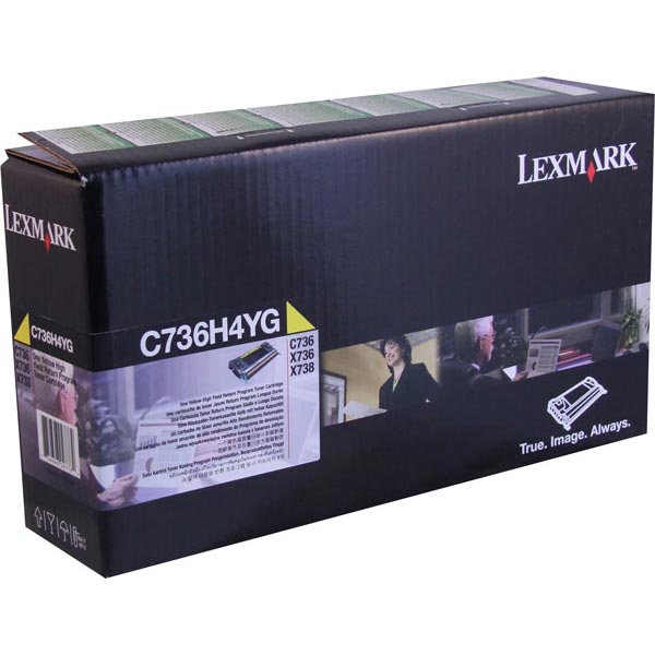 Lexmark C736, X736, X738 High Yield Yellow Return Program Toner Cartridge for US Government (10,000 Yield) (TAA Compliant Version of C736H1YG)
