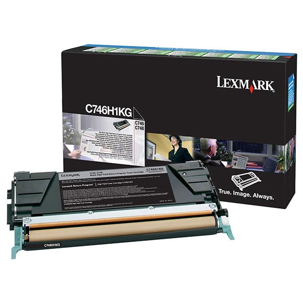 Lexmark C746, C748 High Yield Black Return Program Toner Cartridge for US Government (12,000 Yield) (TAA Compliant Version of C746H1KG)