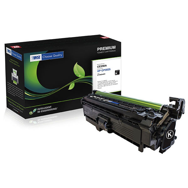 MSE Remanufactured Black Toner Cartridge for Color LJ CM3530 MFP CP3525 (Alternative for HP CE250A 504A) (5000 Yield)