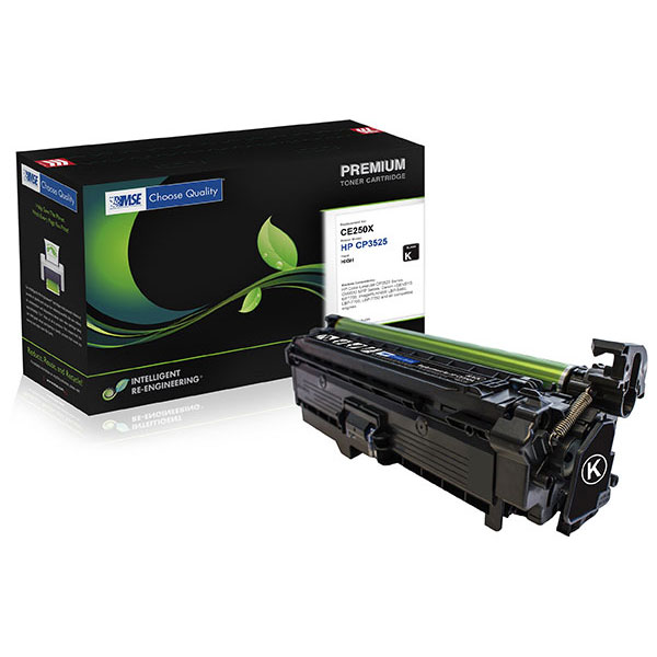 MSE Remanufactured High Yield Black Toner Cartridge for Color LJ CM3530 MFP CP3525 (Alternative for HP CE250X 504X) (10500 Yield)