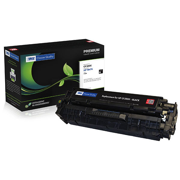 MSE Remanufactured High Yield Black Toner Cartridge for Color LJ Pro M476 (Alternative for HP CF380X 312X) (4400 Yield) (Contains Chip)