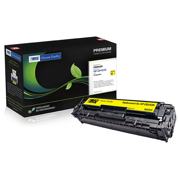 MSE Remanufactured Yellow Toner Cartridge for Color LJ CM1312 MFP CP1215 CP1515 CP1518 (Alternative for HP CB542A 125A) (1400 Yield)