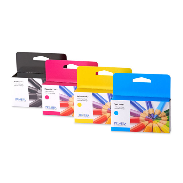 Primera LX1000 LX2000 High Yield Cyan Magenta Yellow and Black Ink Cartridge 4-Pack