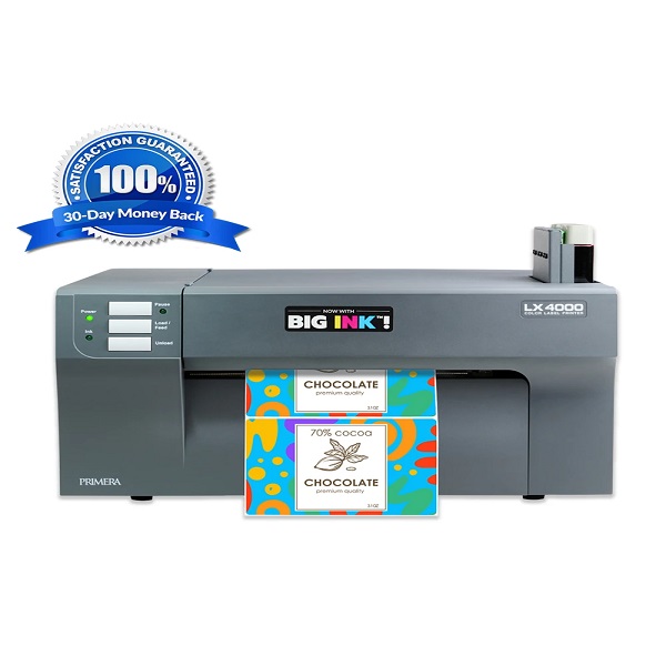 Primera LX4000 Color Label Printer W/Dye Inks (100-240 VAC) (4.5 ips) (0.5" to 8.25" Print Width) (1200 x 4800 dpi) (USB) (Ethernet) (Cutter) (North America/Japan plug)
