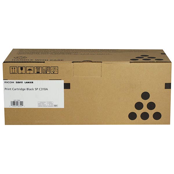 Ricoh Aficio SP C231, C232, C242DN, C311N, C312DN, C320DN, C340DN Black Toner Cartridge (2,500 Yield) (Type SPC310A) - Ricoh