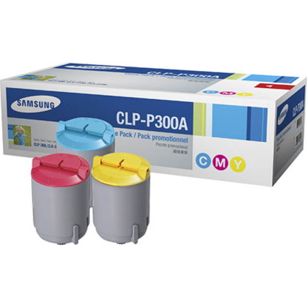 Samsung (CLP-P300A/XAA) CLP-300, CLP-300N, CLX-2160, CLX-2160N, CLX-3160, CLX-3160FN Cyan/Magenta/Yellow Toner Cartridge Multipack (1,000 Yield)