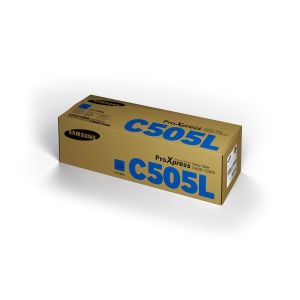 Samsung (CLT-C505L/XAA) C2620DW, C2670FW Cyan Toner Cartridge (3,500 Yield)