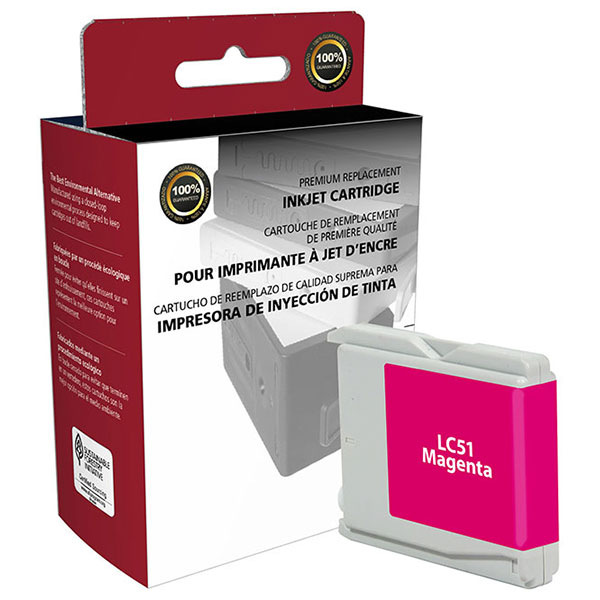 CIG Remanufactured Magenta Ink Cartridge for IntelliFax-1360 1860C 1960C MFC-230C 240C 440CN 465CN 665CW 685CW 845CW 885CW 3360C 5460CN 5860CN (Alternative for Brother LC51M) (400 Yield)