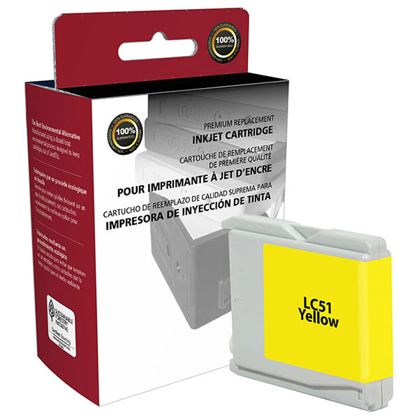 CIG Remanufactured Yellow Ink Cartridge for IntelliFax-1360 1860C 1960C MFC-230C 240C 440CN 465CN 665CW 685CW 845CW 885CW 3360C 5460CN 5860CN (Alternative for Brother LC51Y) (400 Yield)