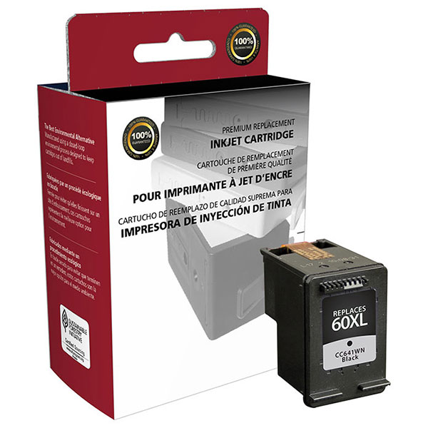 CIG Remanufactured High Yield Black Ink Cartridge for Deskjet D2530 D2545 D2560 D2660 D5560 F4200 F4440 F4480 Photosmart C4640 C4650 C4795 (Alternative for HP CC641WN 60XL) (600 Yield)