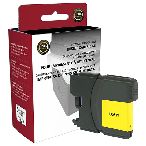 CIG Remanufactured High Yield Yellow Ink Cartridge for MFC-250C, 290C, 490CW, 5490CN, 5890CN, 5895CW, 6490CW, 6890CDW, 790CW, 795CW, 990CW, J220 (Alternative for Brother LC61Y, LC65Y) (750 Yield)
