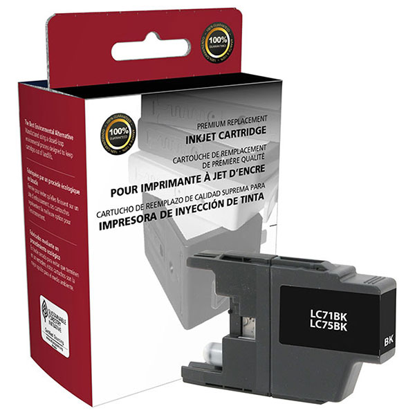 CIG Remanufactured High Yield Black Ink Cartridge for MFC-J280W, J425W, J430W, J435W, J625W, J825DW, J835DW, J5910DW, J6510DW, J6710DW, J6910DW (Alternative for Brother LC71BK, LC75BK) (600 Yield)