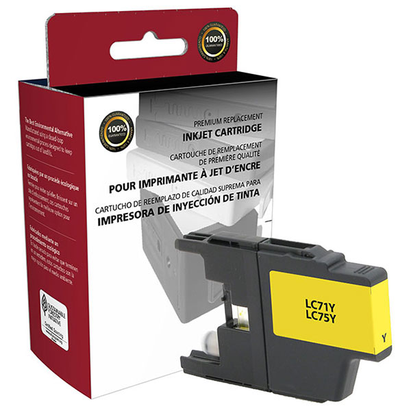 CIG Remanufactured High Yield Yellow Ink Cartridge for MFC-J280W, J425W, J430W, J435W, J625W, J825DW, J835DW, J5910DW, J6510DW, J6710DW, J6910DW (Alternative for Brother LC71Y, LC75Y) (600 Yield)