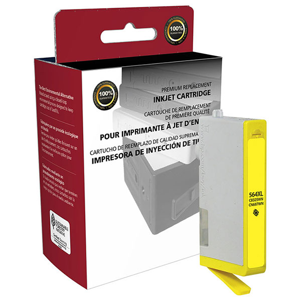 CIG Remanufactured High Yield Yellow Ink Cartridge for Officejet 4620, Photosmart 5510, 6510, 7510, B8550, C6340, C6350, C6380, D5445, D7560 (Alternative for HP CB325WN, CN687WN, 564XL) (750 Yield)