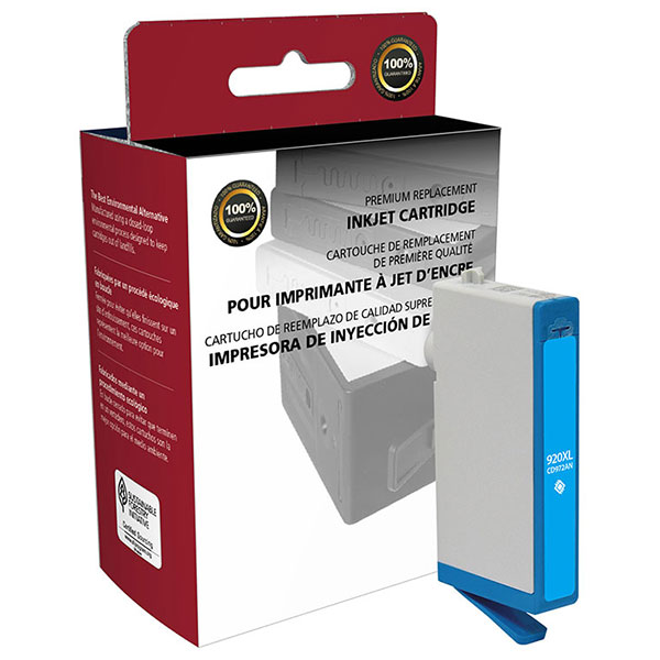 CIG Remanufactured High Yield Cyan Ink Cartridge for Officejet 6000, 6500, 7000, 7500A, J6500, J7000 (Alternative for HP CD972AN, 920XL) (700 Yield)