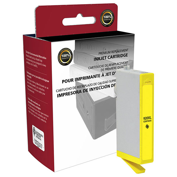 CIG Remanufactured High Yield Yellow Ink Cartridge for Officejet 6000, 6500, 7000, 7500A, J6500, J7000 (Alternative for HP CD974AN, 920XL) (700 Yield)