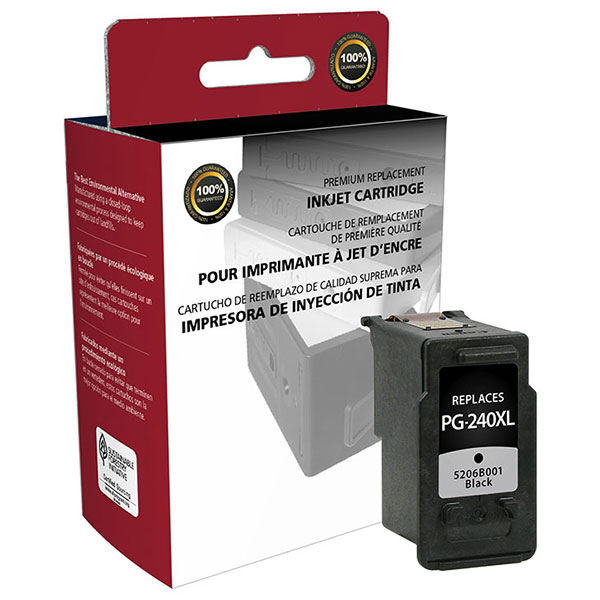 CIG Remanufactured High Yield Black Ink Cartridge for PIXMA MG2120 MG3120 MG3520 MG4120 MX372 MX432 MX452 MX472 MX512 MX522 MX532 (Alternative for Canon 5206B001 PG-240XL) (300 Yield)