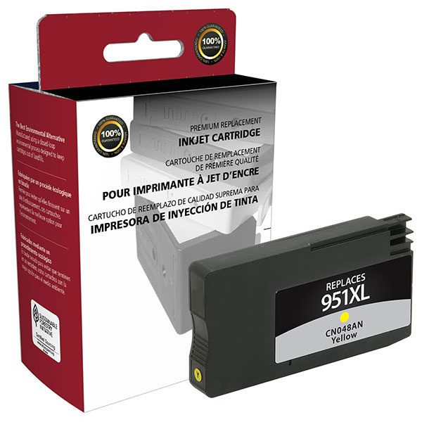 CIG Remanufactured High Yield Yellow Ink Cartridge for Officejet Pro 251dw, 276dw, 8100, 8600 (Alternative for HP CN048AN, 951XL) (1,500 Yield)