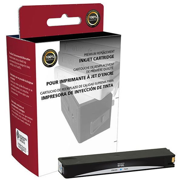 CIG Remanufactured High Yield Cyan Ink Cartridge for Officejet Pro X451, X476, X551, X576 (Alternative for HP CN626AM, 971XL) (6,600 Yield)