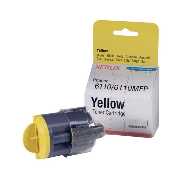 Xerox Phaser 6110, 6110MFP Yellow Toner Cartridge (1,000 Yield)