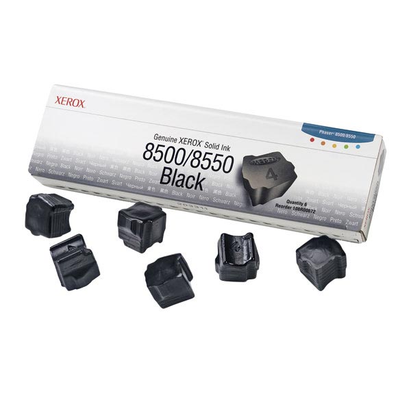 Xerox Phaser 8500, 8550 Black Solid Ink (6 Sticks/Box) (Total Box Yield 6,000)