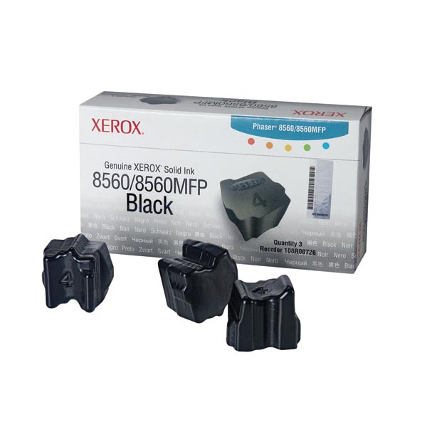 Xerox Phaser 8560, 8560MFP Black ColorStix Ink (3 Sticks/Box) (Total Box Yield 3,400)