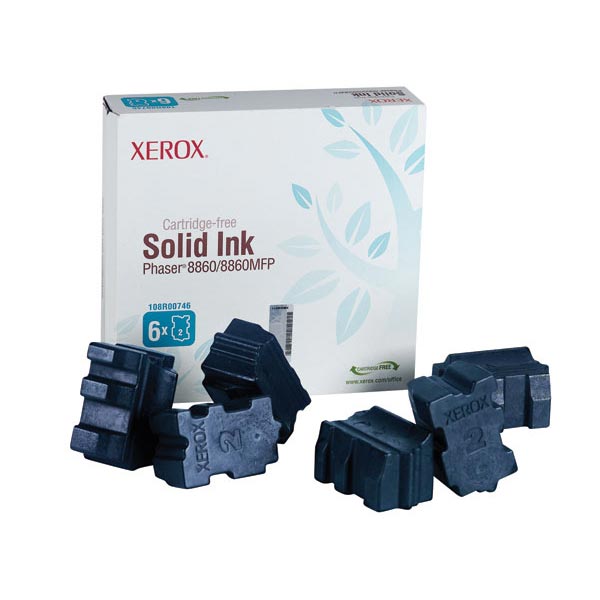 Xerox Phaser 8860, 8860MFP Cyan Solid Ink (6 Sticks/Box) (Total Box Yield 14,000)