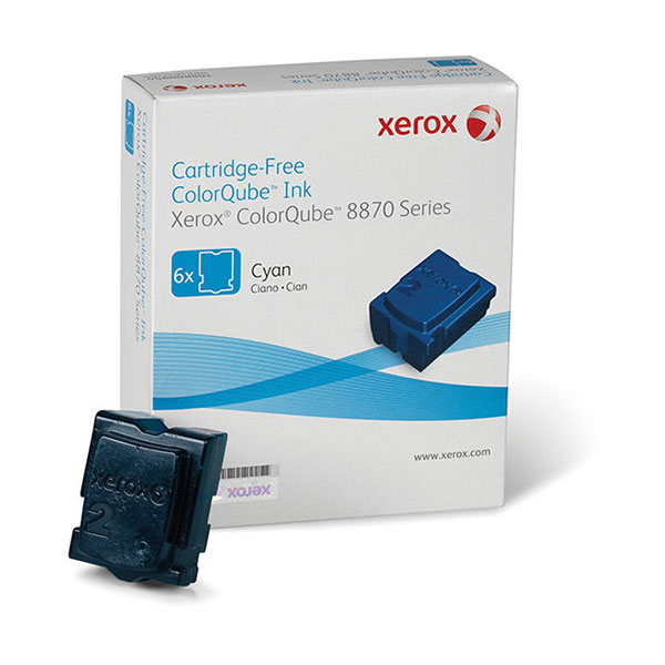 Xerox ColorQube 8870, 8880 Cyan Solid Ink (6 Sticks/Box) (Total Box Yield 17,300)