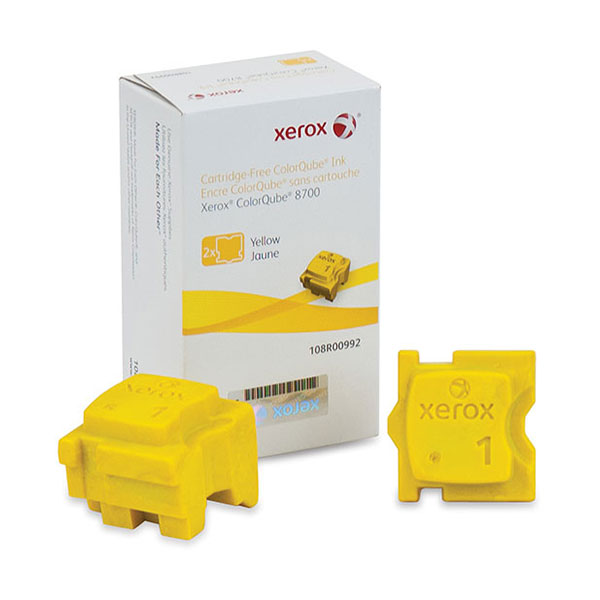 Xerox ColorQube 8700 Yellow Solid Ink (2 Sticks/Box) (Total Box Yield 4,200)