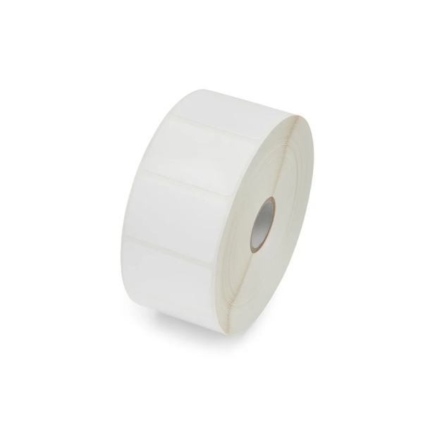 Zebra TT Label (Polypropylene) (0.5" x 1.5") PolyPro 3000T (2 Across) (1" Core) (2,000/Roll) (1 Rolls/Ctn) (Perforated) (5" Outer) (Coated) (Permanent Acrylic Adhesive) (White Matte)