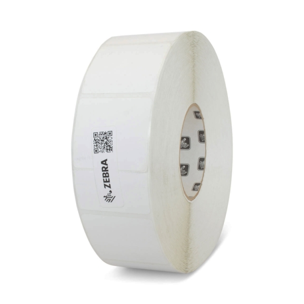 Zebra TT Label (Polypropylene) (1" x 1") PolyPro 3000T (3" Core) (2,000/Roll) (1 Rolls/Ctn) (Coated) (Perforated) (8" Outer) (High Perform Perm Acrylic Adhesive) (White Matte)