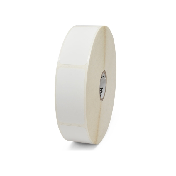 Zebra TT Label (Polypropylene) (1" x 2") PolyPro 3000T (1" Core) (1,110/Roll) (1 Rolls/Ctn) (Coated) (Perforated) (5" Outer) (High Perform Perm Acrylic Adhesive) (White Matte)