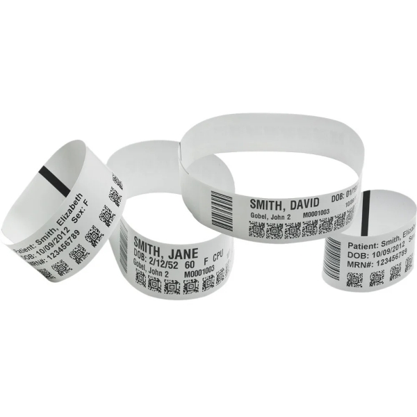 Zebra DT Wristband, Synthetic (1.1875" x 11") Z-Band Ultra Soft Lam (Coated) (Permanent Adhesive) (1" Core) (Printed) (Assorted Colors) (6 Cartridges/CTN)