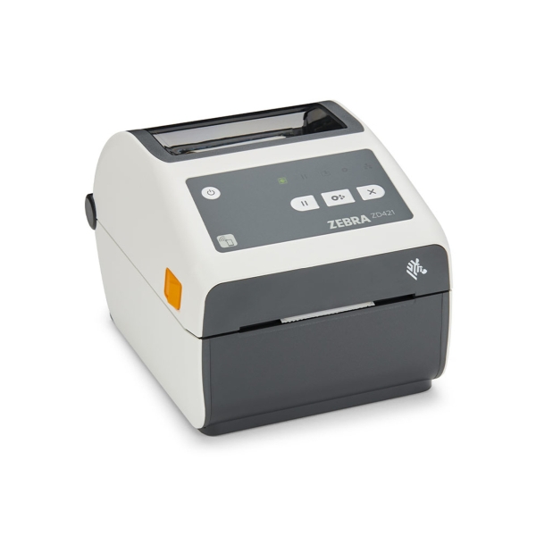 Zebra Thermal Transfer Printer (74/300M) ZD421, Healthcare; 203 dpi, USB, USB Host, Ethernet, BTLE5, US Cord, Swiss Font, EZPL